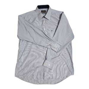 Louis Feraud Men's Quiet Luxery Checkered Dress Shirt